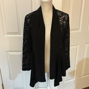 BNWT Elegant Black Lace Women's Shawl Collar Cardigan by LAVENA Fashion - M